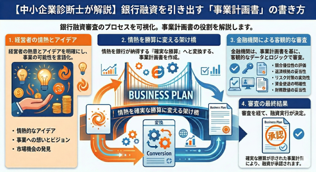 【中小企業診断士が解説】銀行融資を引き出す「事業計画書」の書き方と3つの審査ポイント